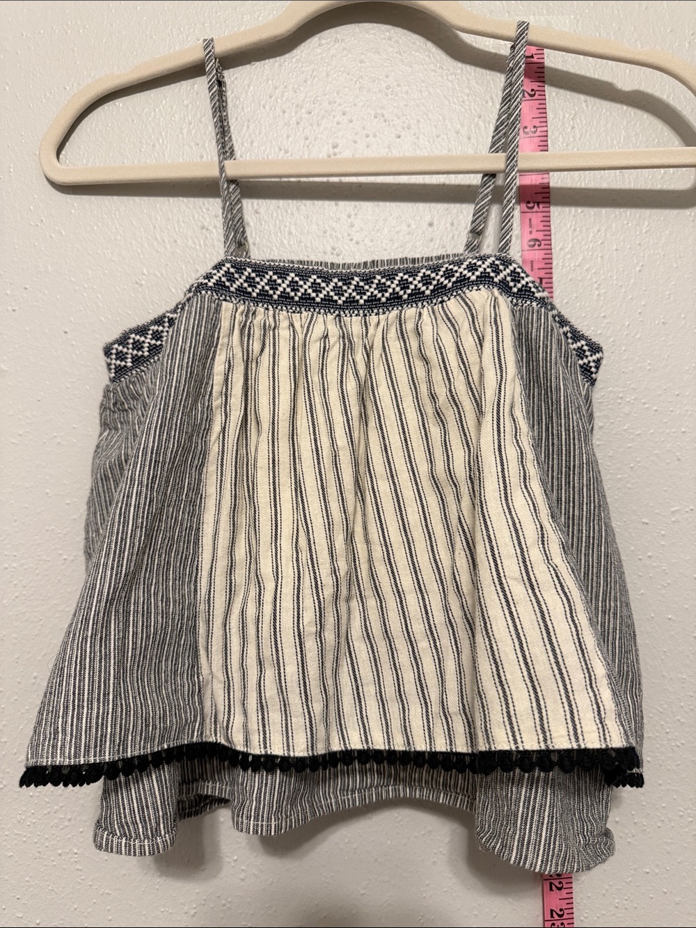 Hem & Thread Black and Cream Striped Spaghetti Strap Camisole